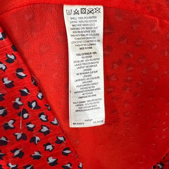 FRENCH CONNECTION Red Black Print Dot Tunic Belted Mini Dress Size 4 S RARE - Picture 9 of 10